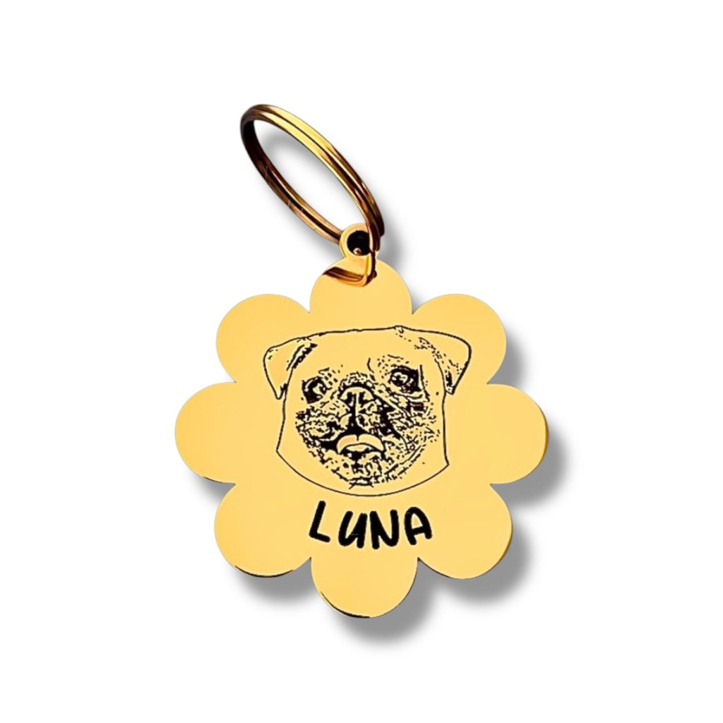 Pet ID Tag – Flor Gold